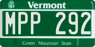 VT license plate MPP292