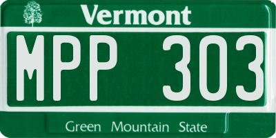 VT license plate MPP303
