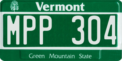 VT license plate MPP304