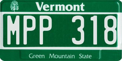 VT license plate MPP318