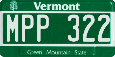 VT license plate MPP322