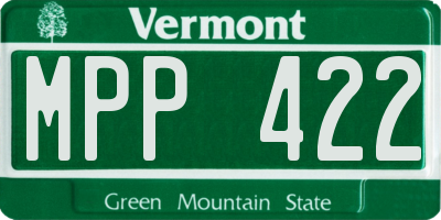 VT license plate MPP422