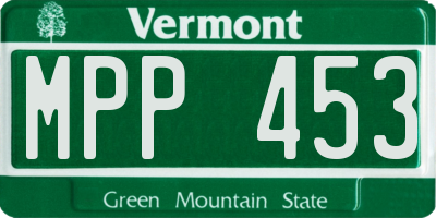 VT license plate MPP453