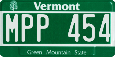 VT license plate MPP454