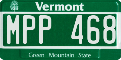 VT license plate MPP468