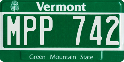 VT license plate MPP742