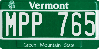 VT license plate MPP765