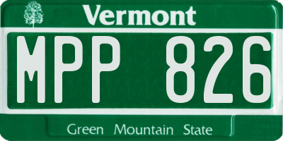 VT license plate MPP826