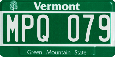 VT license plate MPQ079