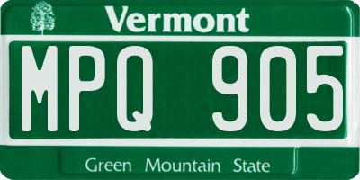VT license plate MPQ905