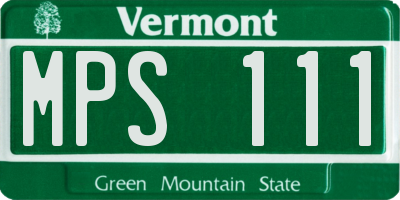 VT license plate MPS111