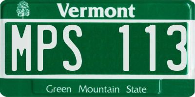 VT license plate MPS113