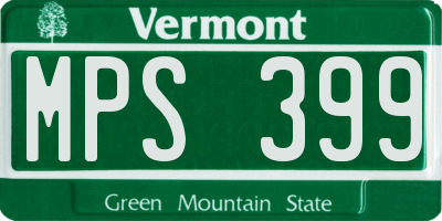 VT license plate MPS399