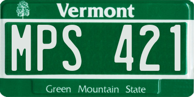 VT license plate MPS421