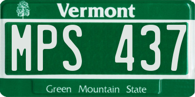 VT license plate MPS437