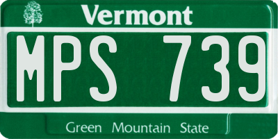 VT license plate MPS739