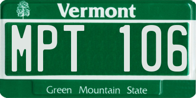 VT license plate MPT106