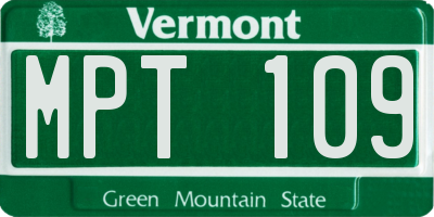 VT license plate MPT109