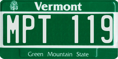 VT license plate MPT119