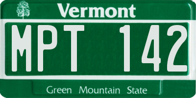 VT license plate MPT142