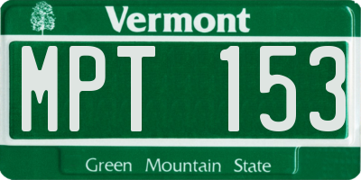 VT license plate MPT153
