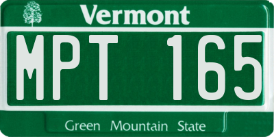 VT license plate MPT165