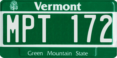 VT license plate MPT172