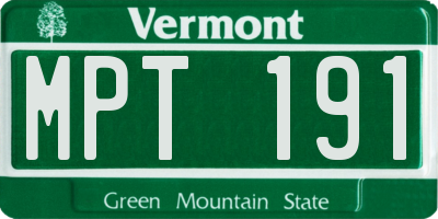 VT license plate MPT191