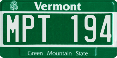 VT license plate MPT194