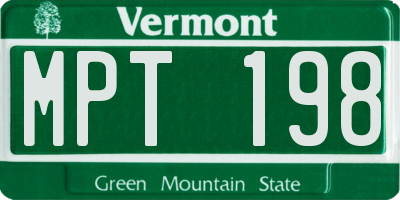 VT license plate MPT198