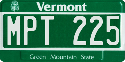 VT license plate MPT225