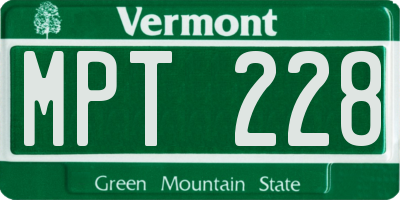 VT license plate MPT228