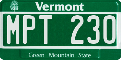 VT license plate MPT230