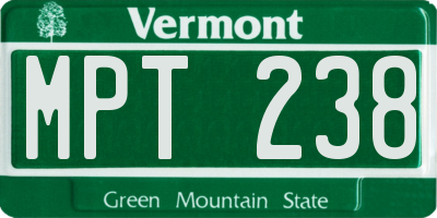 VT license plate MPT238