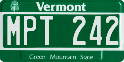 VT license plate MPT242