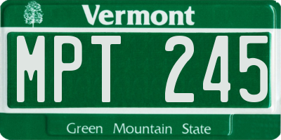 VT license plate MPT245