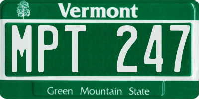 VT license plate MPT247