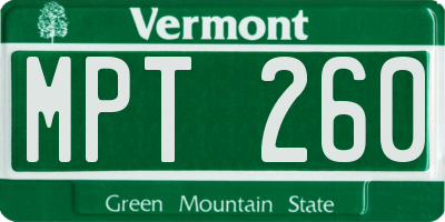 VT license plate MPT260