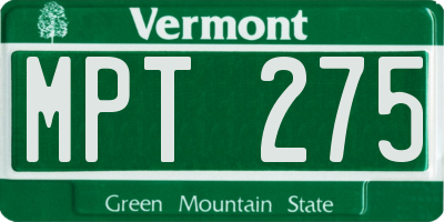 VT license plate MPT275