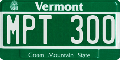 VT license plate MPT300