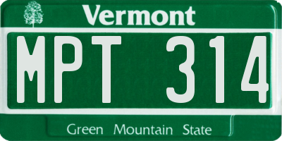 VT license plate MPT314
