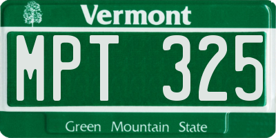 VT license plate MPT325