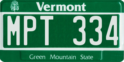 VT license plate MPT334