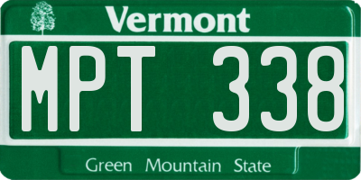 VT license plate MPT338