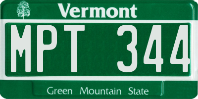 VT license plate MPT344