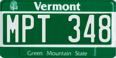 VT license plate MPT348