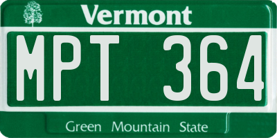 VT license plate MPT364