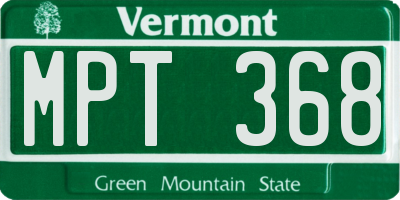 VT license plate MPT368