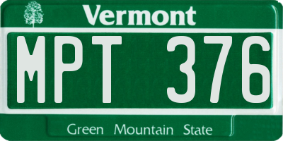 VT license plate MPT376