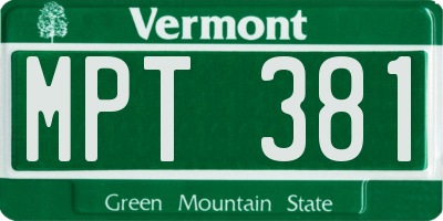 VT license plate MPT381